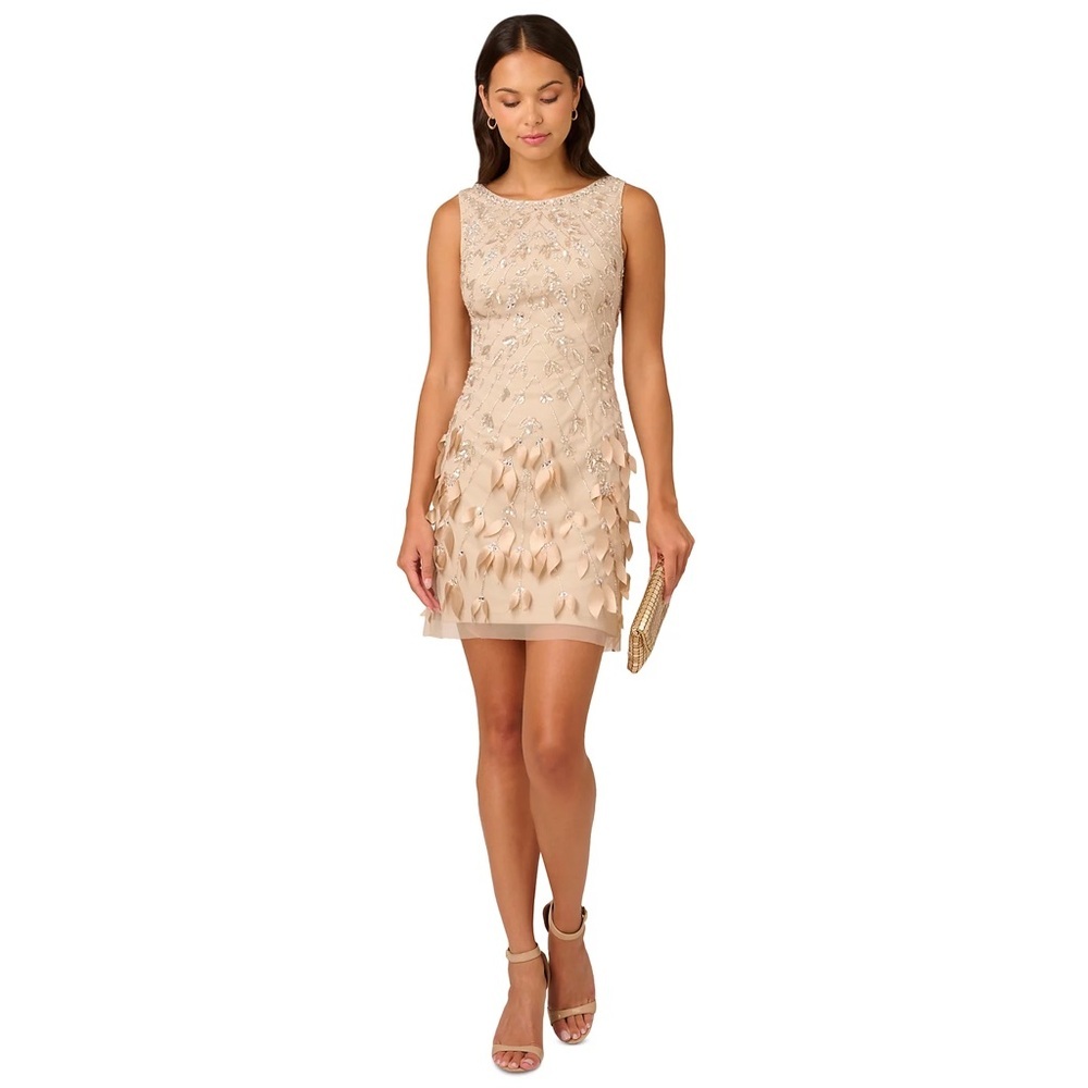 Adrianna Papell Cream Sleeveless Mini Dress